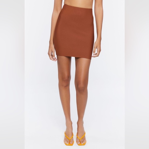 Forever 21 Dresses & Skirts - Forever 21 Brown Bodycon Bandage Mini Skirt Size L
